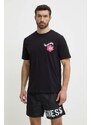 Bavlněné tričko Guess FLOWER černá barva, s potiskem, F4GI01 I3Z11
