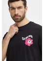 Bavlněné tričko Guess FLOWER černá barva, s potiskem, F4GI01 I3Z11