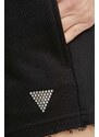 Kraťasy Guess SKYLAR dámské, černá barva, s aplikací, high waist, V4GD09 K8802