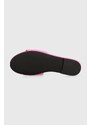 Kožené pantofle Love Moschino dámské, růžová barva, JA28431G0IIAX604