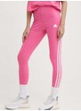 Legíny adidas dámské, růžová barva, s aplikací, IS3623