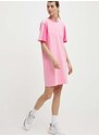 Bavlněné šaty adidas růžová barva, mini, oversize, IR6055