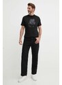 Bavlněné tričko Karl Lagerfeld černá barva, s potiskem, 542224.755082