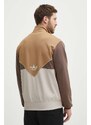 Mikina adidas Originals pánská, hnědá barva, vzorovaná, IU2365