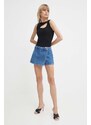 Džínové šortky Calvin Klein Jeans dámské, hladké, high waist, J20J223300