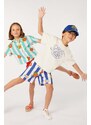 Dětské bavlněné tričko Kenzo Kids béžová barva, s potiskem