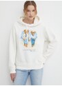Mikina Polo Ralph Lauren dámská, béžová barva, s kapucí, vzorovaná, 211936699