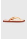 Žabky Calvin Klein Jeans BEACH SANDAL GRADIENT dámské, oranžová barva, na plochém podpatku, YW0YW01401