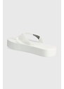 Žabky Calvin Klein Jeans FLATFORM FLIPFLOP JELLY dámské, bílá barva, na plochém podpatku, YW0YW01398