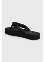 Žabky Calvin Klein Jeans BEACH SANDAL FLATFORM PADDED NY dámské, černá barva, na plochém podpatku, YW0YW01400