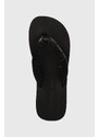 Žabky Calvin Klein Jeans BEACH SANDAL FLATFORM PADDED NY dámské, černá barva, na plochém podpatku, YW0YW01400