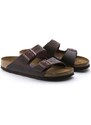 Kožené pantofle Birkenstock Arizona pánské, hnědá barva