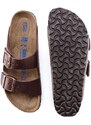 Kožené pantofle Birkenstock Arizona dámské, hnědá barva, 452763-Oil.hab