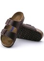 Kožené pantofle Birkenstock Arizona pánské, hnědá barva