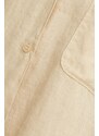 Lněná košile Tommy Hilfiger béžová barva, relaxed, s klasickým límcem, WW0WW41389