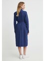 Lněné šaty Polo Ralph Lauren tmavomodrá barva, mini, 211943992