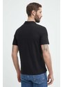 Polo tričko s lněnou směsí Calvin Klein černá barva, K10K112959