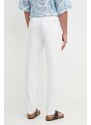 Kalhoty BOSS pánské, bílá barva, přiléhavé, 50505392