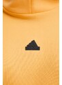 Mikina adidas Z.N.E dámská, žlutá barva, s kapucí, hladká, IS3910