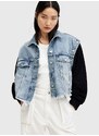 Bunda AllSaints CHLO DENIM SWEAT JKT dámská, přechodná, oversize, W044OA