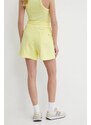 Bavlněné šortky Tommy Hilfiger žlutá barva, hladké, high waist, WW0WW41265