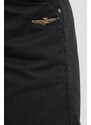 Kraťasy Aeronautica Militare dámské, černá barva, hladké, high waist, BE222DCT3276