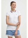 Polo tričko Tommy Hilfiger bílá barva, WW0WW42749