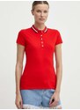 Polo tričko Tommy Hilfiger červená barva, WW0WW42749