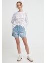 Džínové šortky Calvin Klein Jeans dámské, hladké, high waist, J20J222803