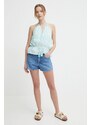 Džínové šortky Pepe Jeans A-LINE SHORT HW dámské, hladké, high waist, PL801111MP1