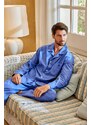 GUASCH Pánské pyžamo PATRICIO, V dárkovém boxu, Modrá, Dlouhý rukáv