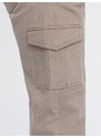 Ombre Men's JOGGER pants with zippered cargo pockets - beige