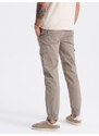 Ombre Men's JOGGER pants with zippered cargo pockets - beige