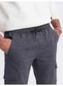 Ombre Men's JOGGERS pants with zippered cargo pockets - graphite