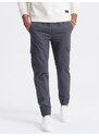 Ombre Men's JOGGERS pants with zippered cargo pockets - graphite