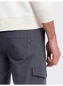 Ombre Men's JOGGERS pants with zippered cargo pockets - graphite