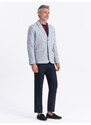 Ombre Men's REGULAR cut jacket with linen - light blue