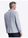 Ombre Men's REGULAR cut jacket with linen - light blue