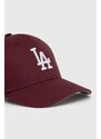 Dětská bavlněná kšiltovka 47brand MLB Los Angeles Dodgers Raised Basic vínová barva, s aplikací, BRAC12CTP
