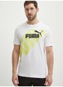 Bavlněné tričko Puma POWER bílá barva, 678960