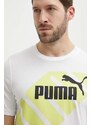 Bavlněné tričko Puma POWER bílá barva, 678960