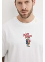 Bavlněné tričko Puma béžová barva, s potiskem, 624748