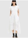 Bavlněné šaty AllSaints GIANNA EMB DRESS bílá barva, maxi, WD588Z