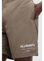 Plavkové šortky AllSaints UNDERGROUND SWIMSHRT pánské, hnědá barva, M012WA
