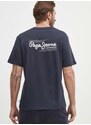 Bavlněné tričko Pepe Jeans SINGLE CLIFORD tmavomodrá barva, s potiskem, PM509367