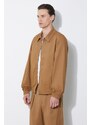 Bunda A.P.C. blouson gilbert pánská, hnědá barva, přechodná, COGXS-H02922