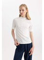 DEFACTO Regular Fit Half Turtleneck Camisole Short Sleeve T-Shirt