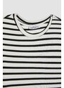 DEFACTO Fitted Crew Neck Striped T-Shirt