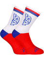 3PACK ponožky Styx vysoké červené trikolóra (3HV10444)