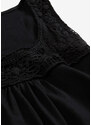 bonprix Bavlněné šaty s krajkou, bez rukávů Černá